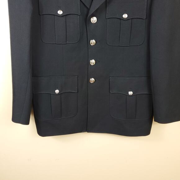 Vintage Army Dress Wool Jacket with American Flag Patch Size 42R - Picture 3 of 12